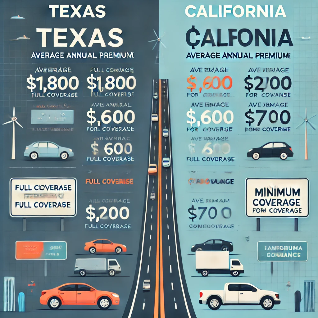 Car Insurance in Texas vs. California